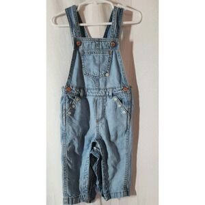 Old Navy Baby Girls Denim Overalls Bibs Cotton 18-24 Mo Daisy Flowers Light Wash